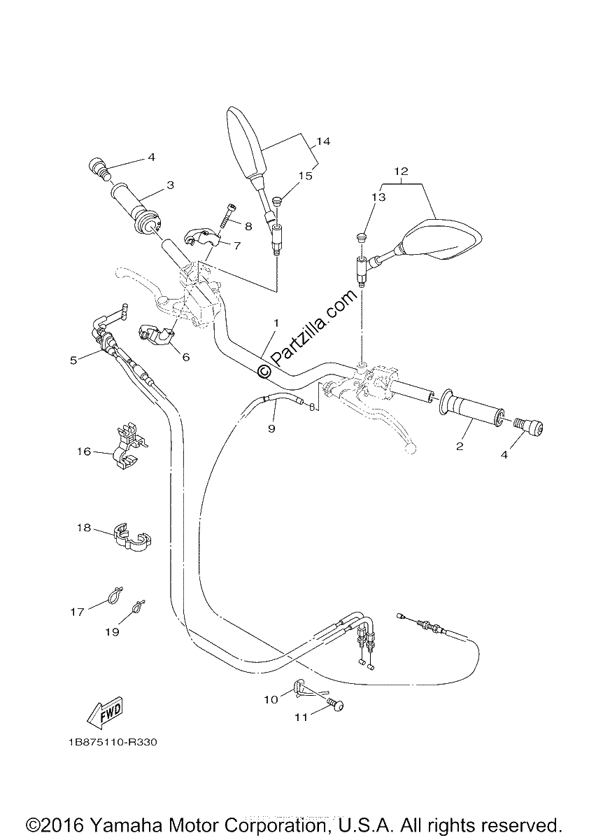 Diagrama de STEERING HANDLE CABLE