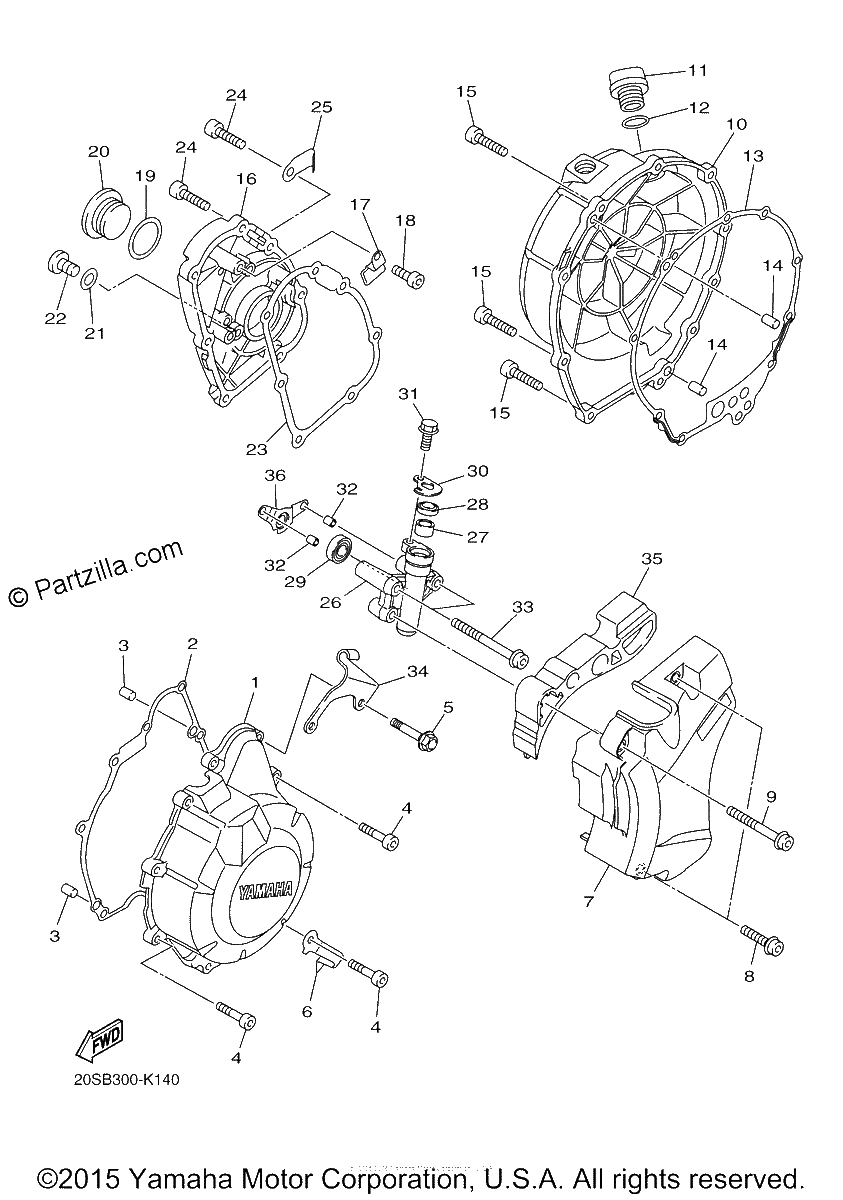 Diagrama de CRANKCASE COVER 1