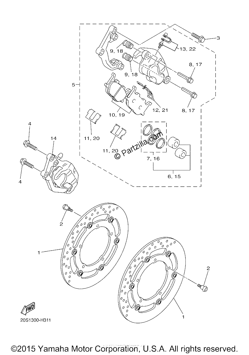 Diagrama de FRONT BRAKE CALIPER
