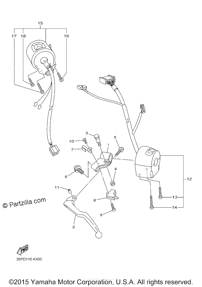 Diagrama de HANDLE SWITCH LEVER