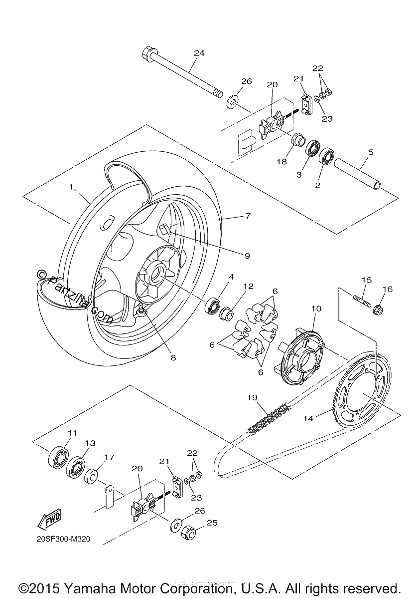 Diagrama de REAR WHEEL