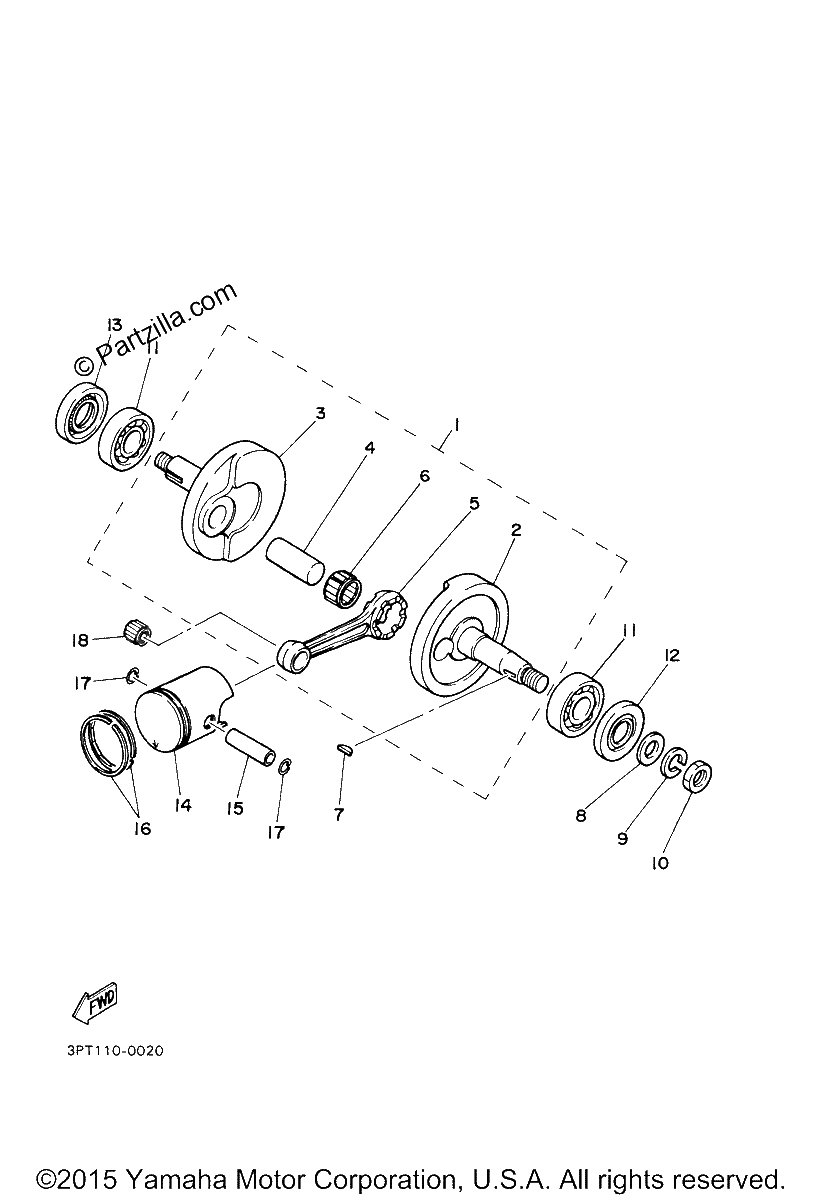 Diagrama de CRANKSHAFT PISTON