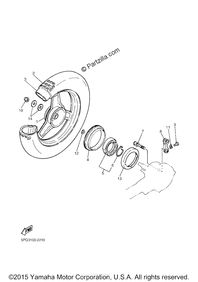 Diagrama de REAR WHEEL