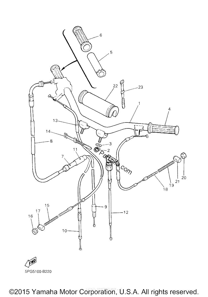 Diagrama de STEERING HANDLE CABLE