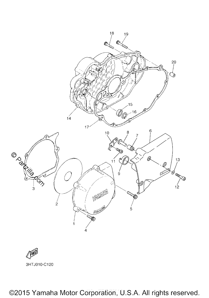 Diagrama de CRANKCASE COVER 1