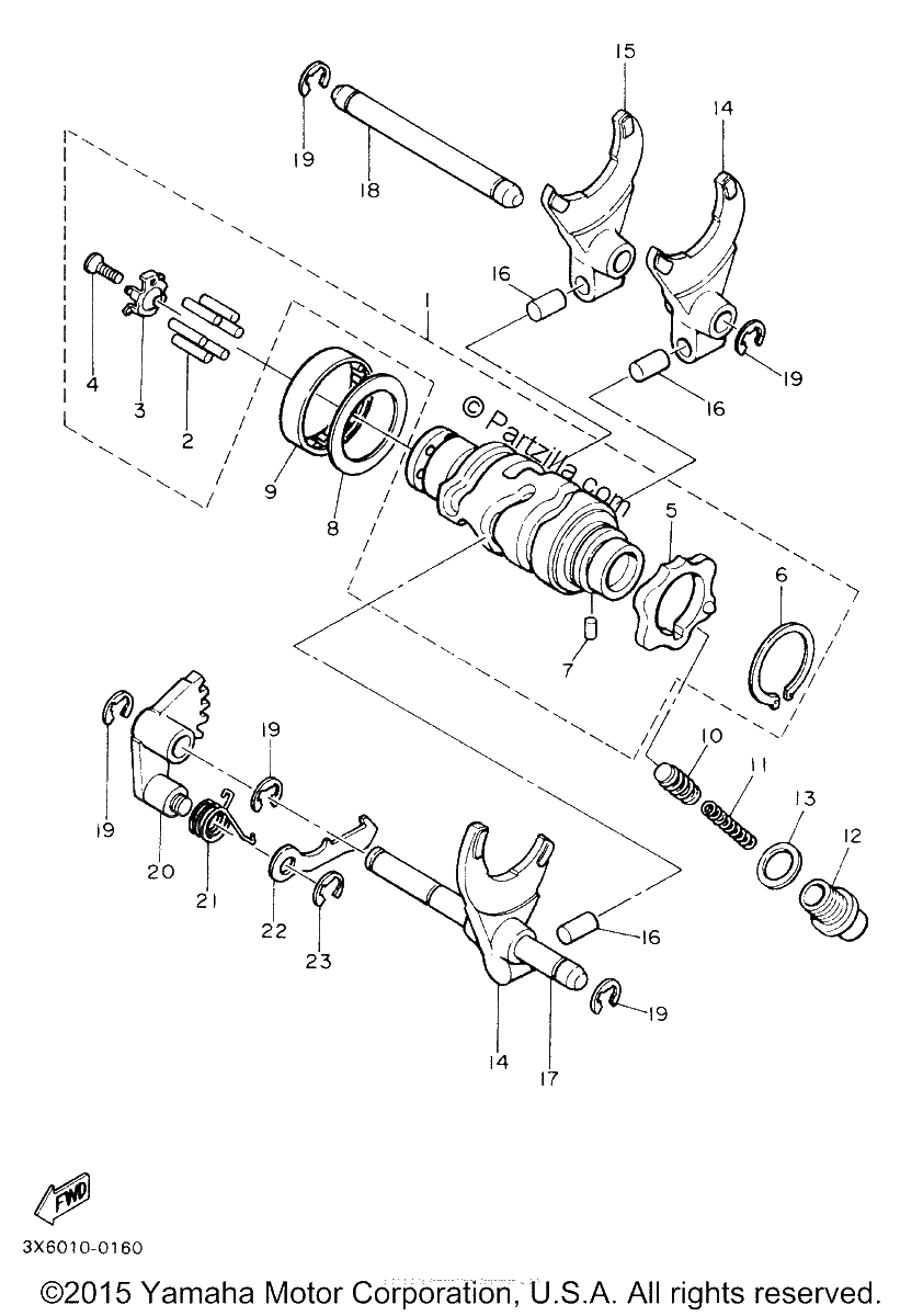 Diagrama de SHIFT CAM FORK