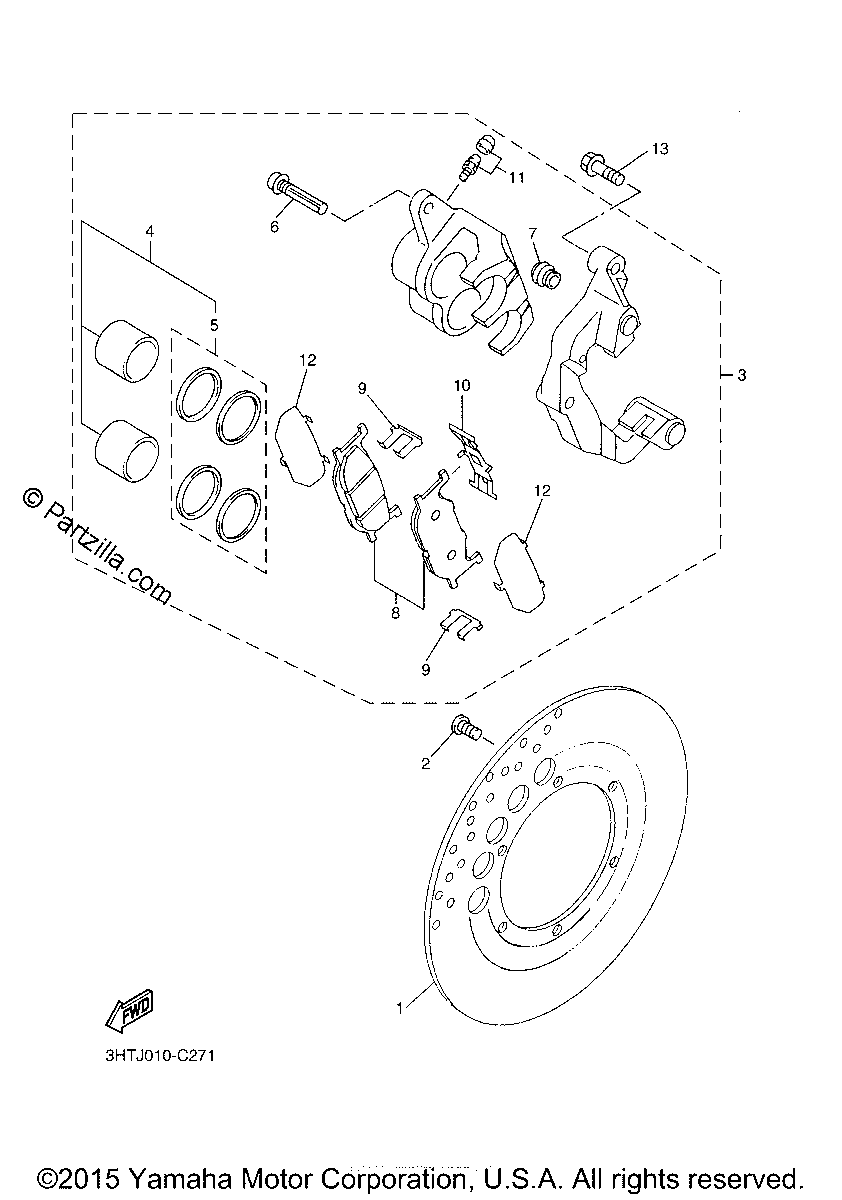 Diagrama de FRONT BRAKE CALIPER