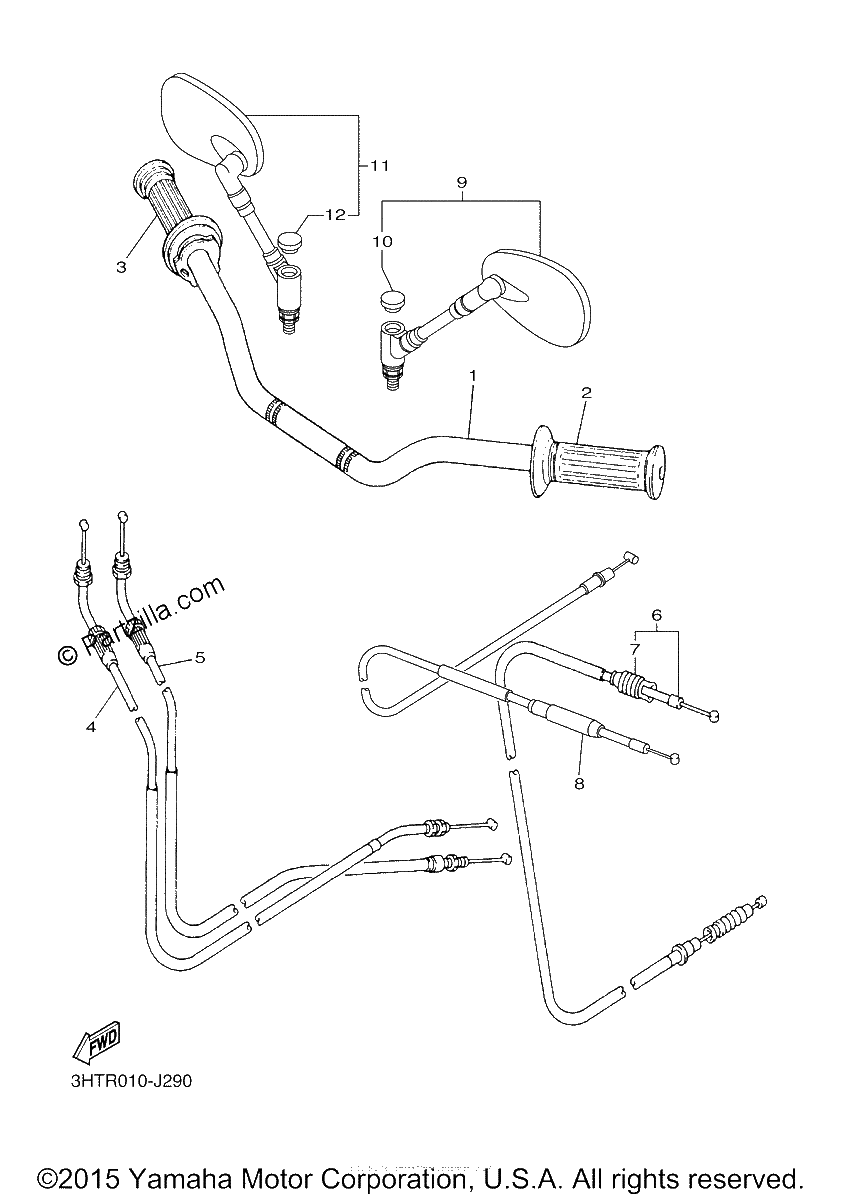 Diagrama de STEERING HANDLE CABLE