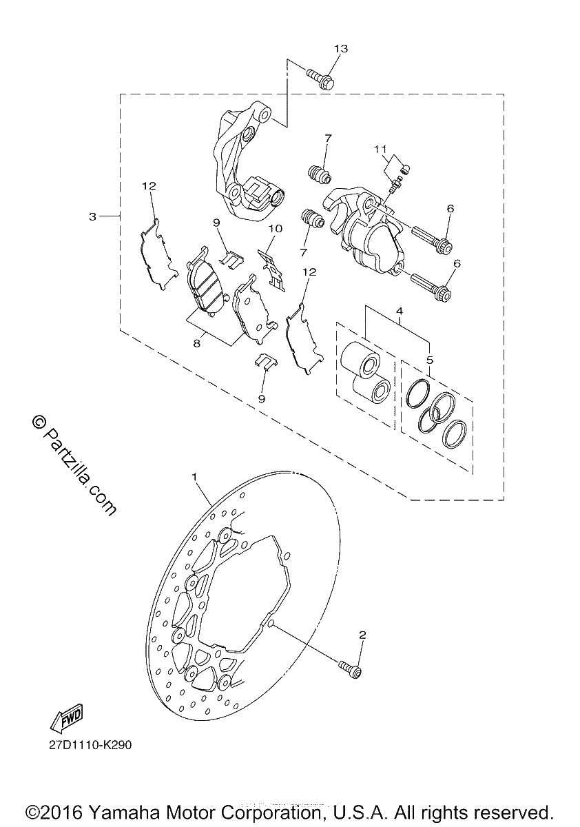 Diagrama de FRONT BRAKE CALIPER