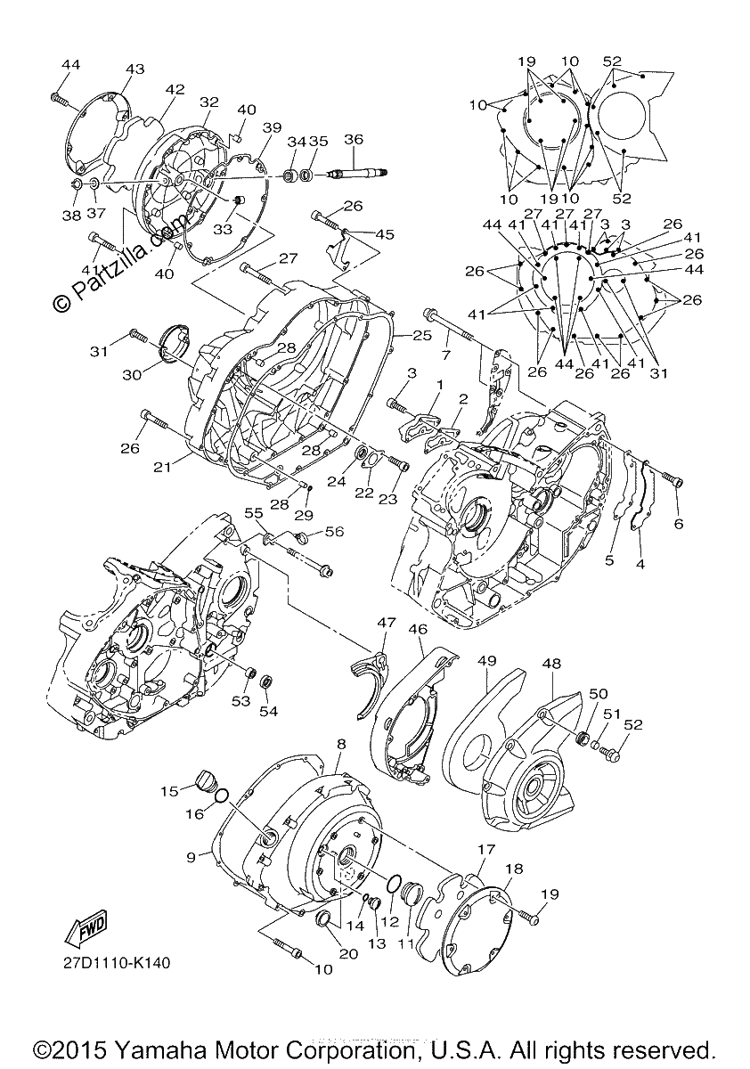 Diagrama de CRANKCASE COVER 1