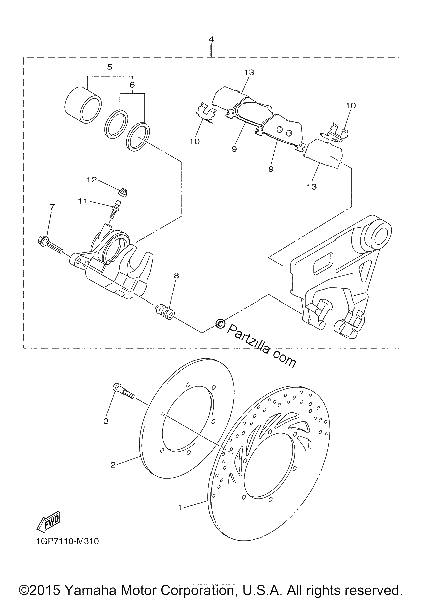 Diagrama de REAR BRAKE CALIPER