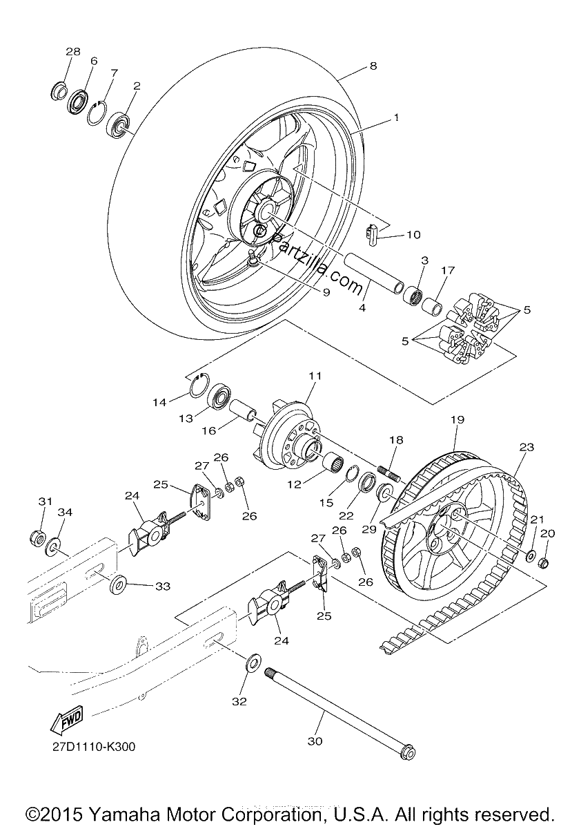 Diagrama de REAR WHEEL