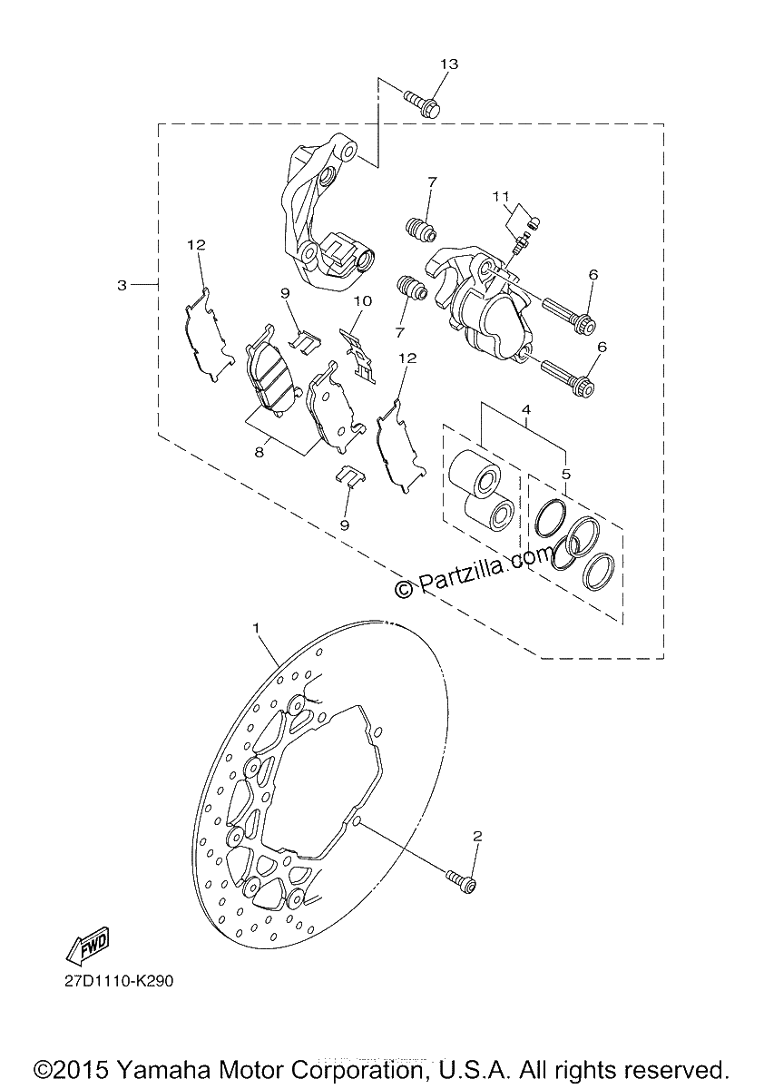 Diagrama de FRONT BRAKE CALIPER