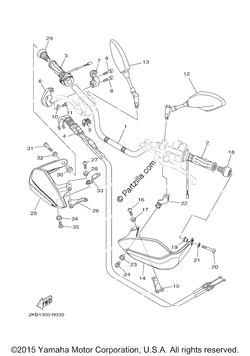 Diagrama de STEERING HANDLE CABLE