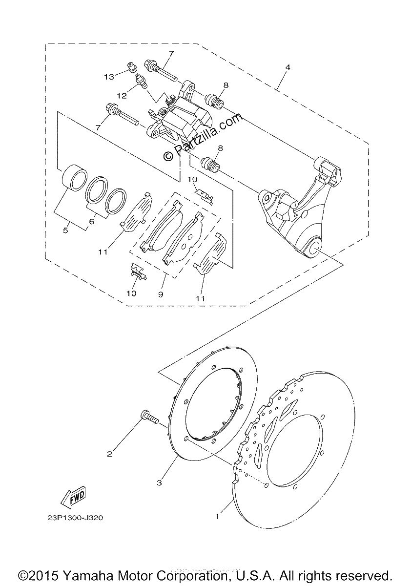 Diagrama de REAR BRAKE CALIPER