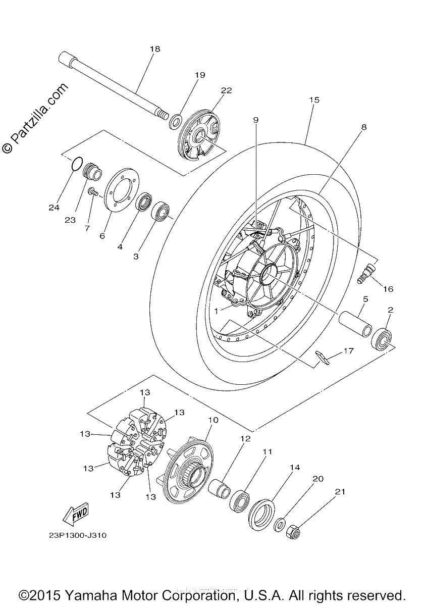 Diagrama de REAR WHEEL