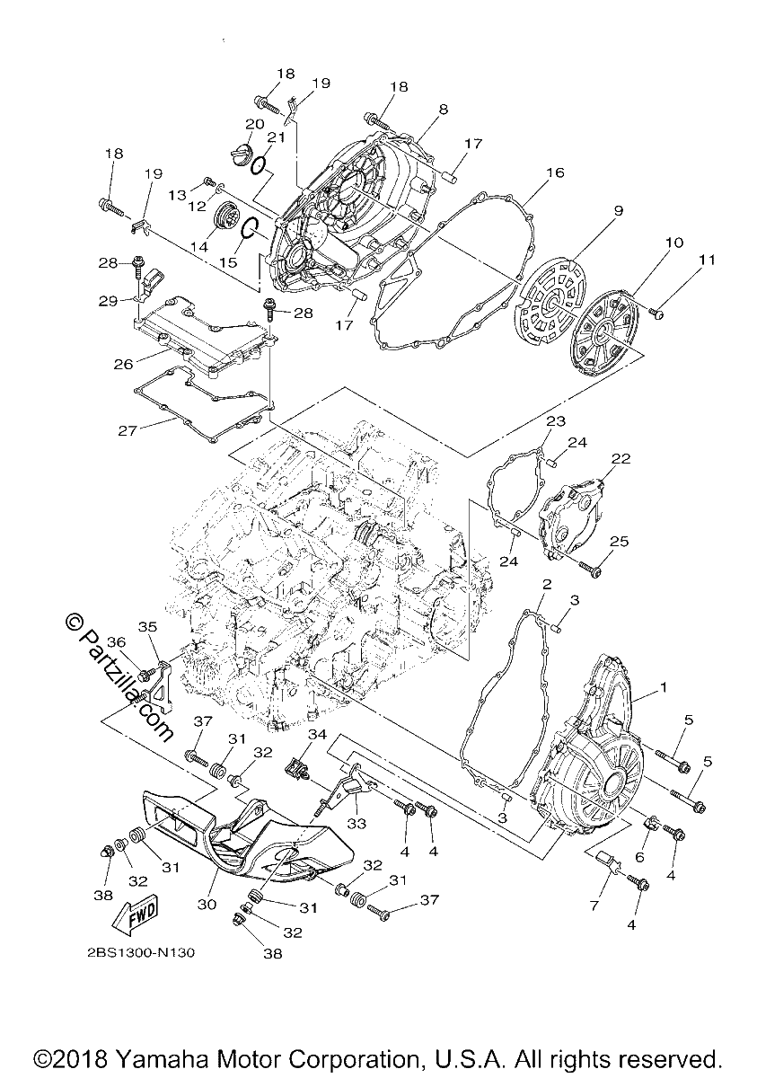 Diagrama de CRANKCASE COVER 1