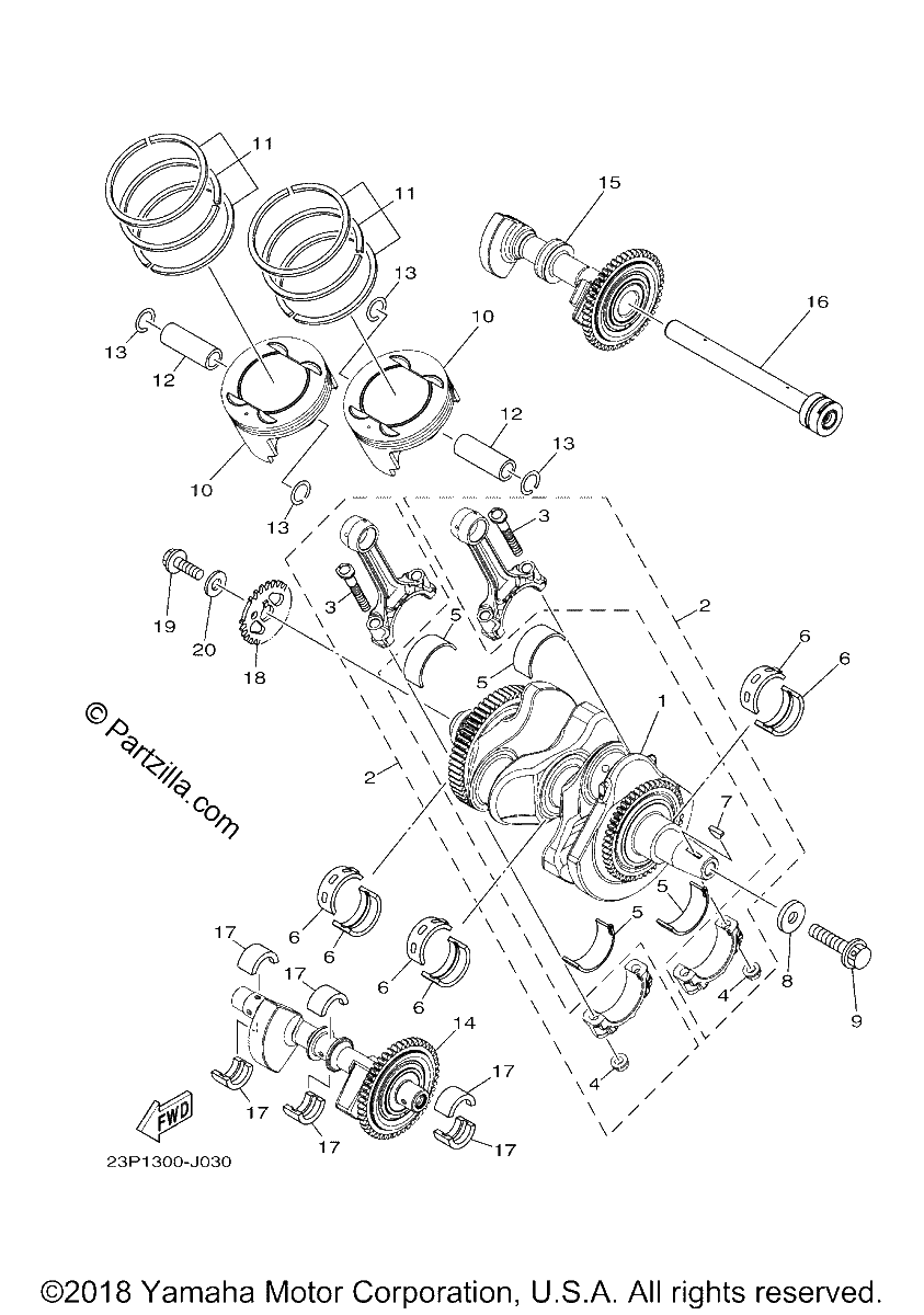 Diagrama de CRANKSHAFT PISTON