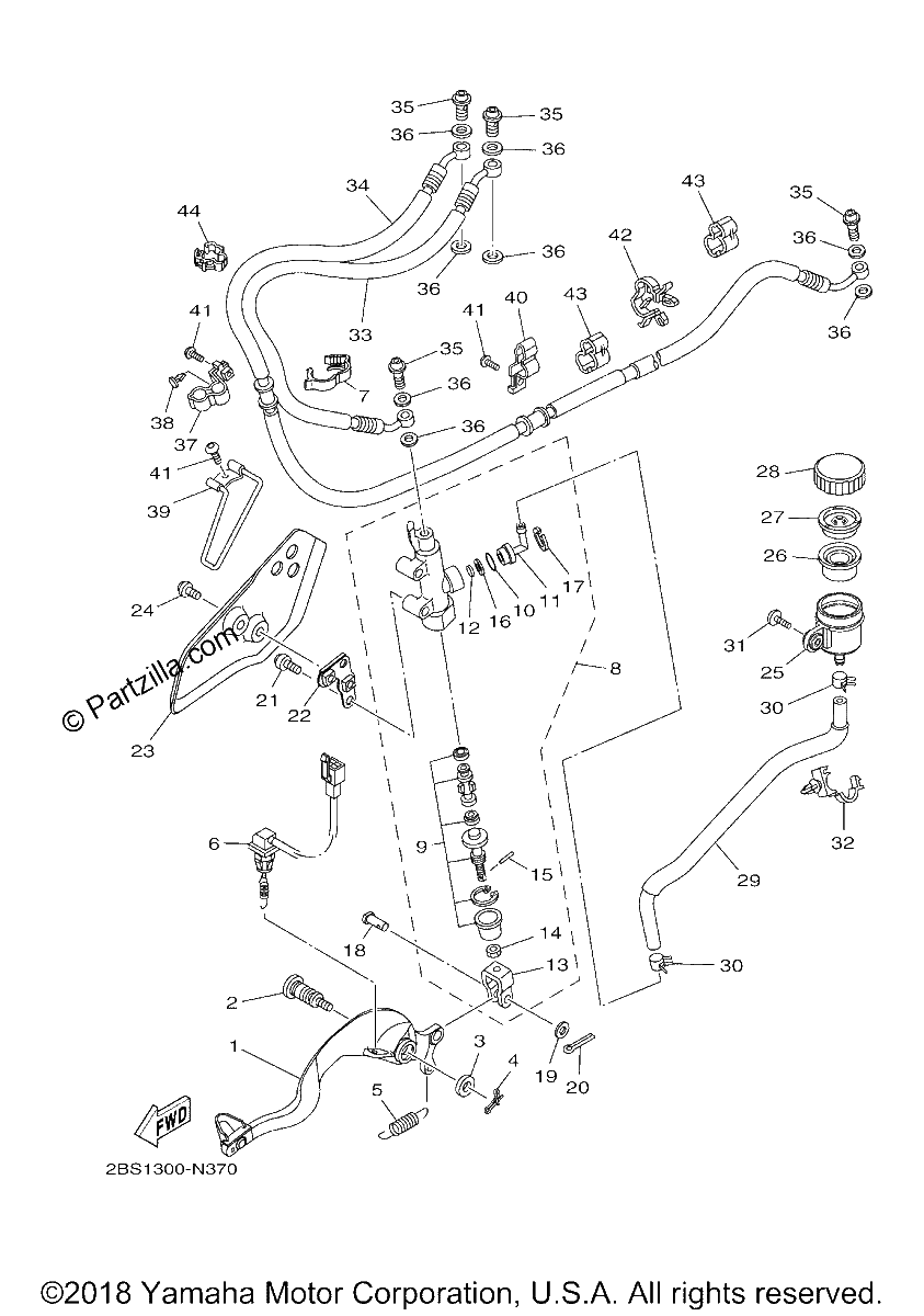 Diagrama de REAR MASTER CYLINDER