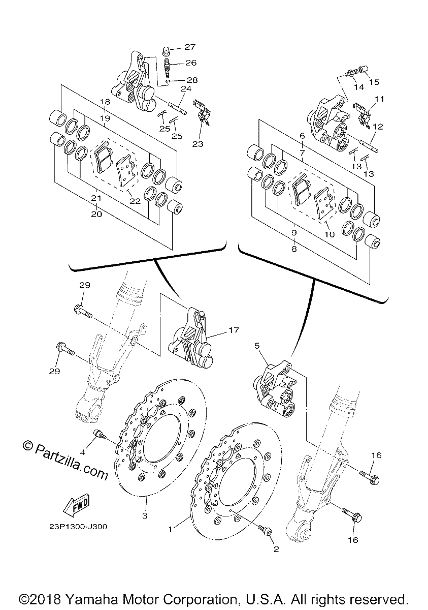 Diagrama de FRONT BRAKE CALIPER