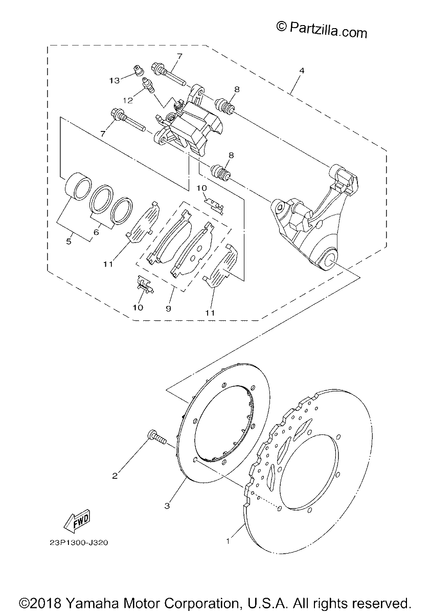 Diagrama de REAR BRAKE CALIPER