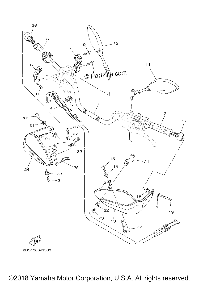 Diagrama de STEERING HANDLE CABLE