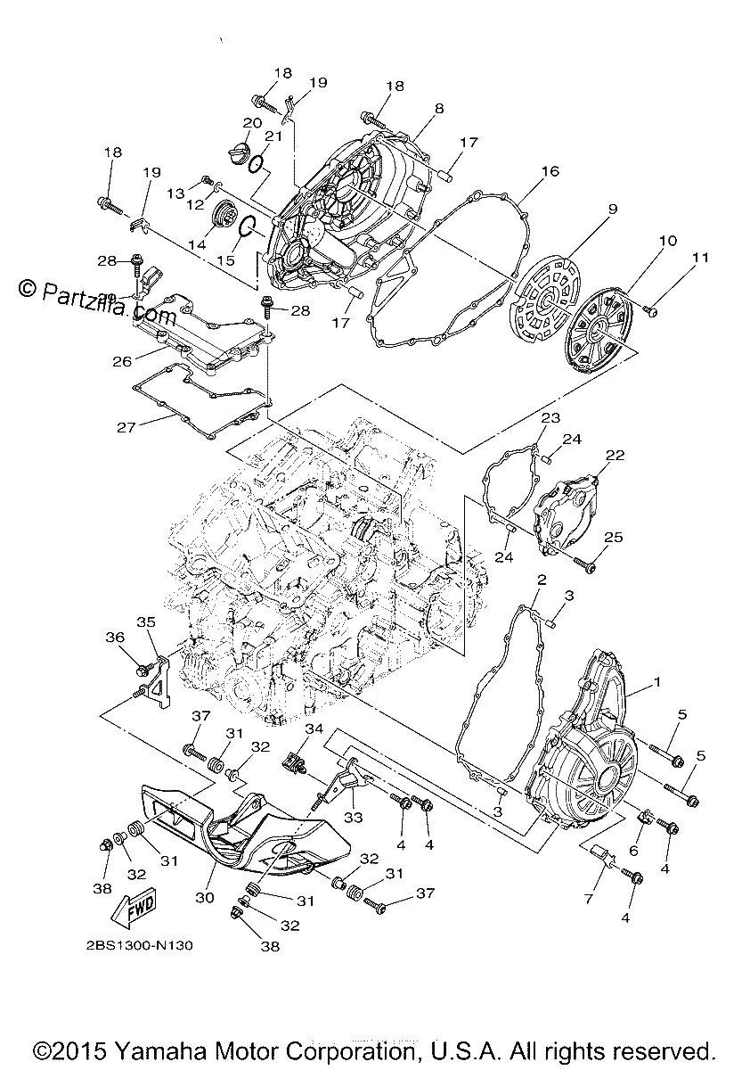 Diagrama de CRANKCASE COVER 1