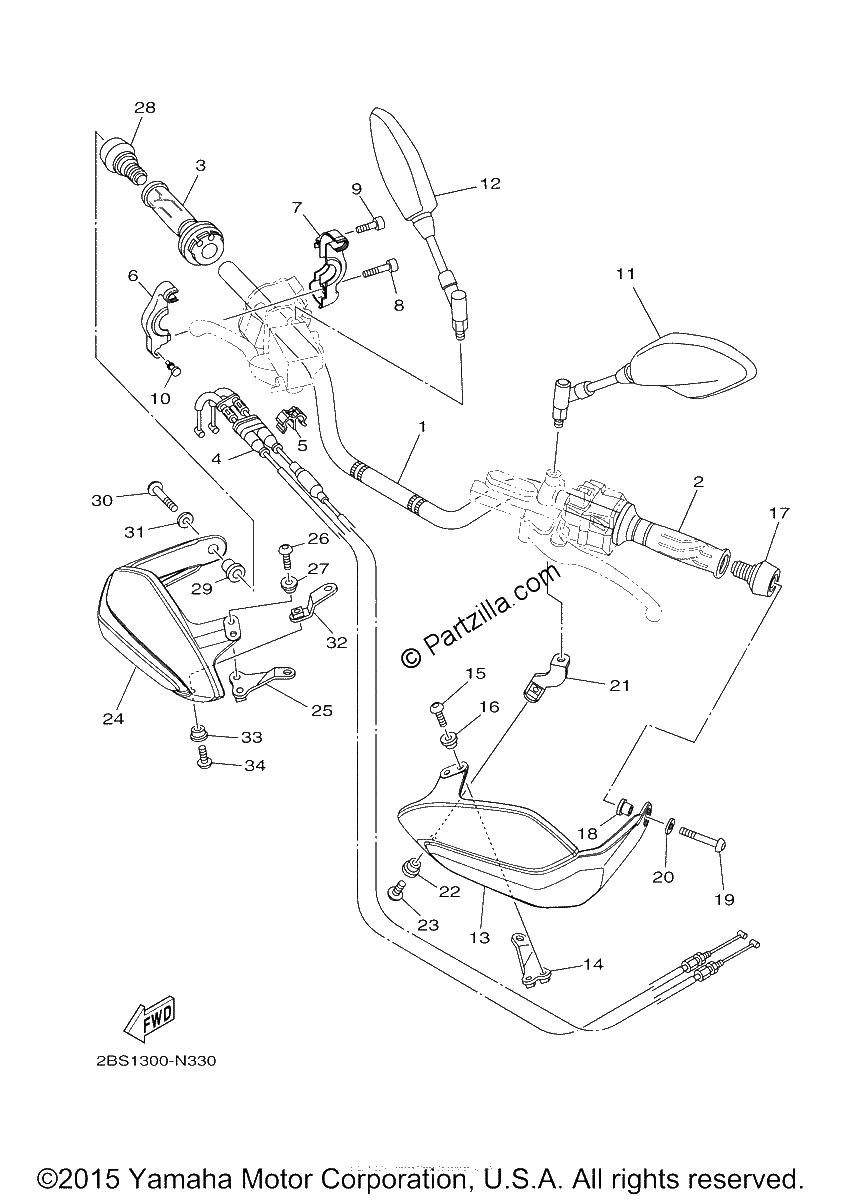 Diagrama de STEERING HANDLE CABLE