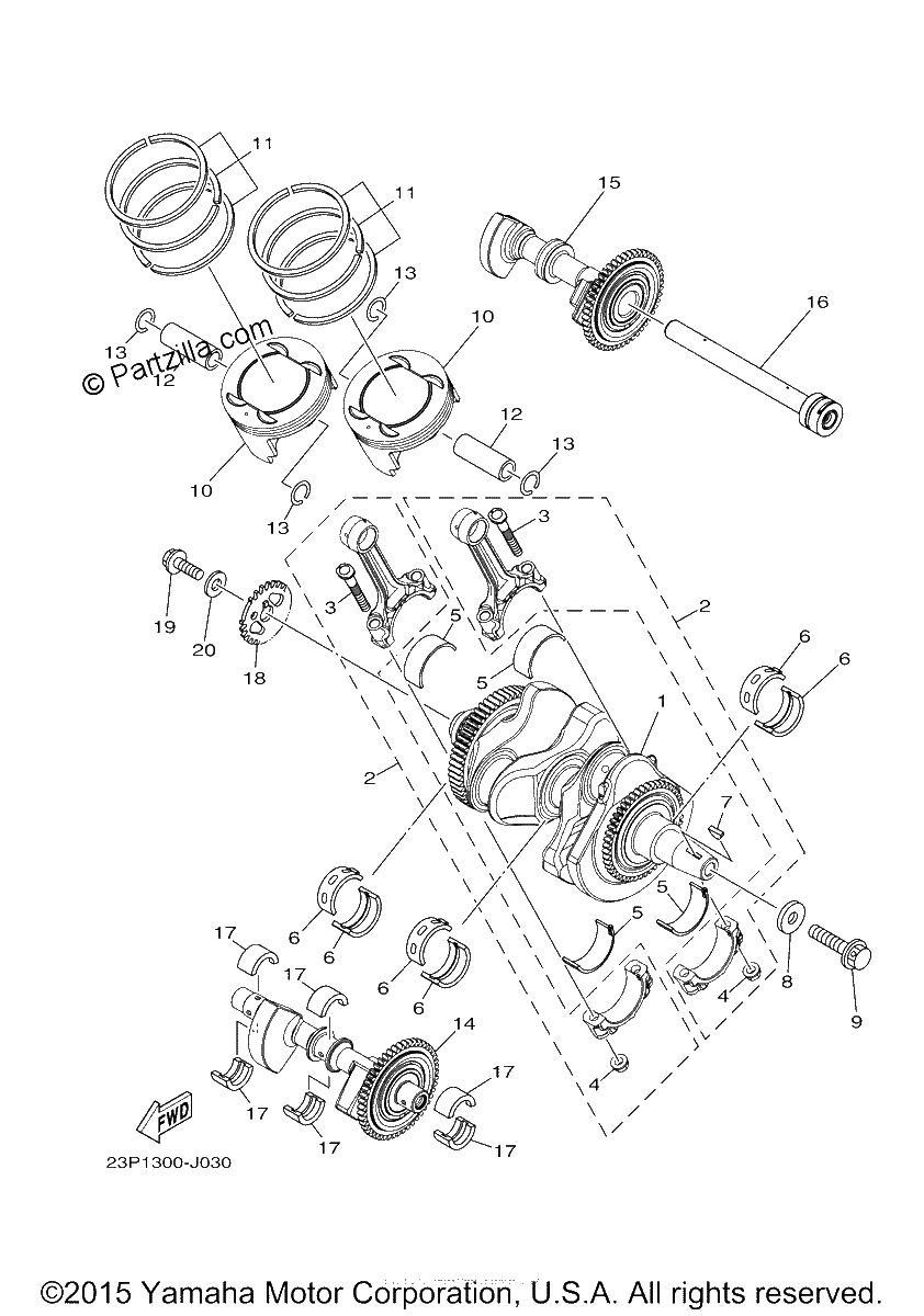 Diagrama de CRANKSHAFT PISTON