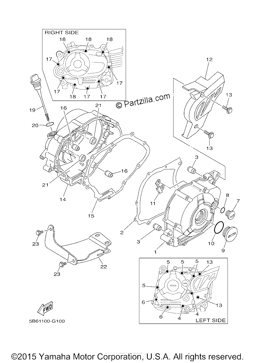 Diagrama de CRANKCASE COVER 1