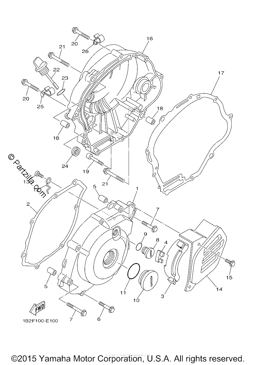 Diagrama de CRANKCASE COVER 1