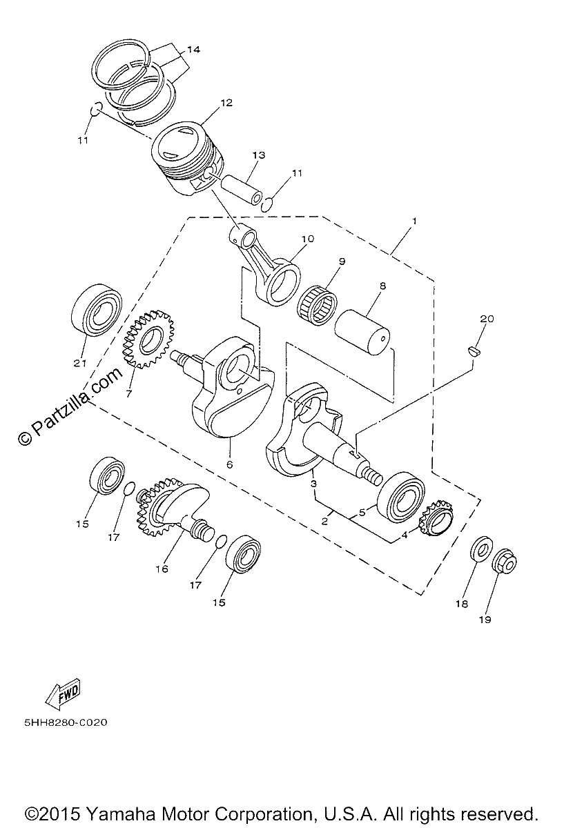 Diagrama de CRANKSHAFT PISTON