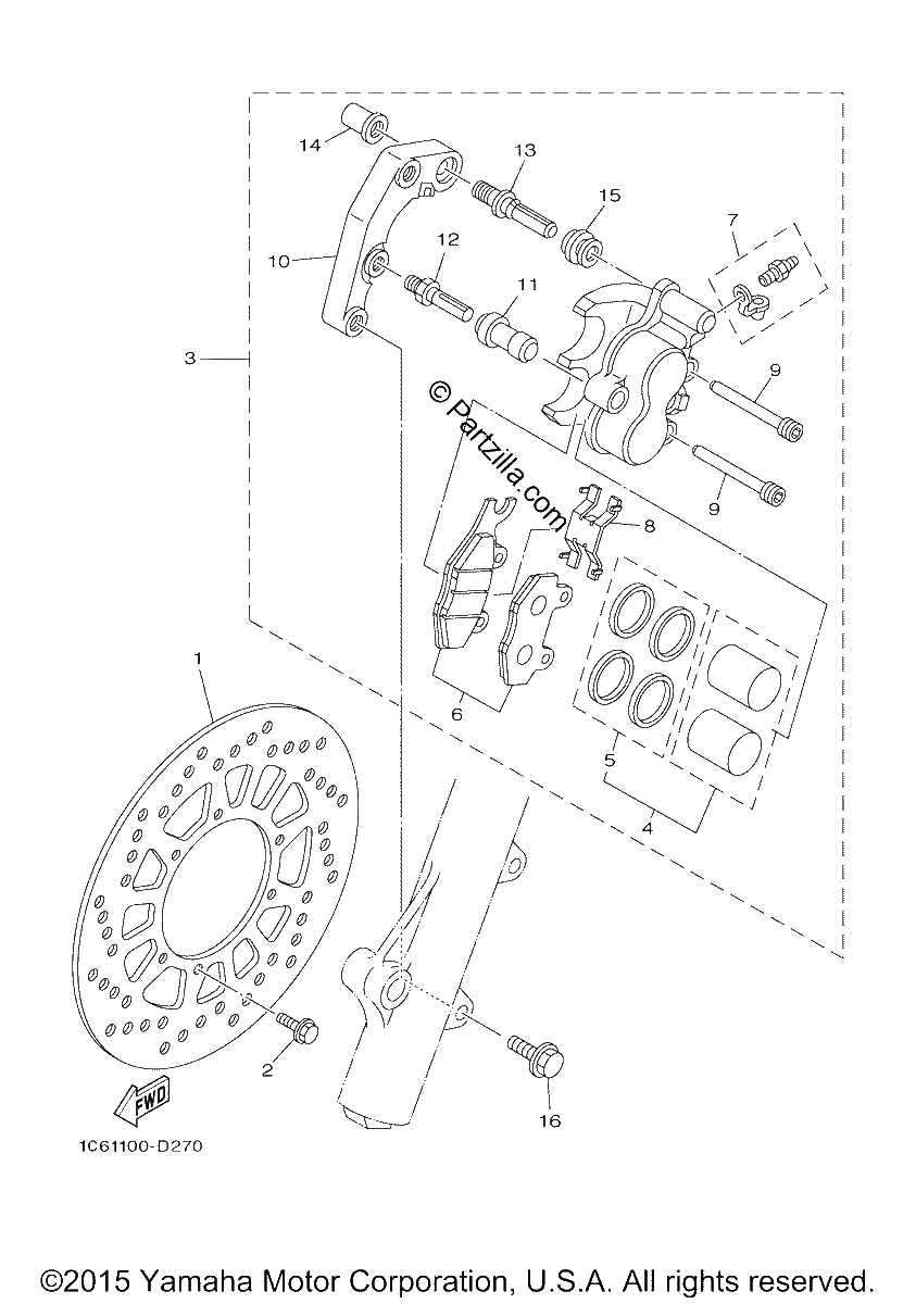 Diagrama de FRONT BRAKE CALIPER