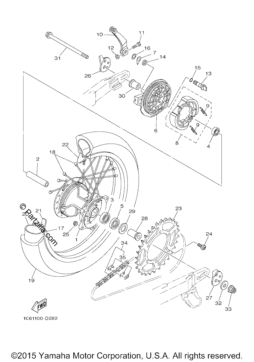 Diagrama de REAR WHEEL