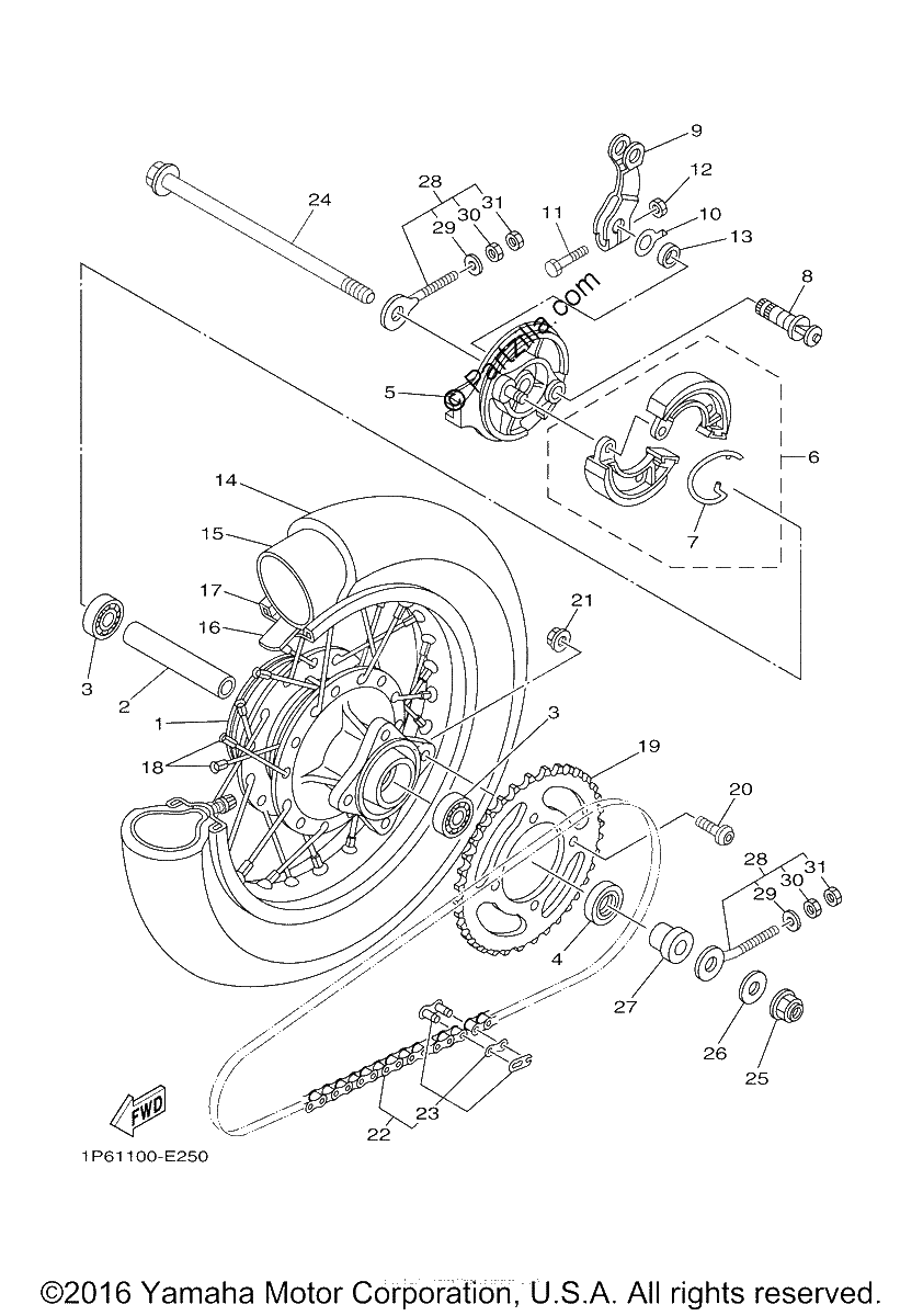 Diagrama de REAR WHEEL