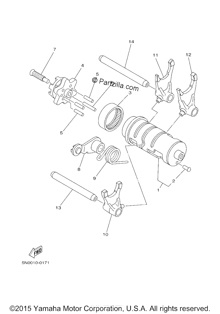 Diagrama de SHIFT CAM FORK