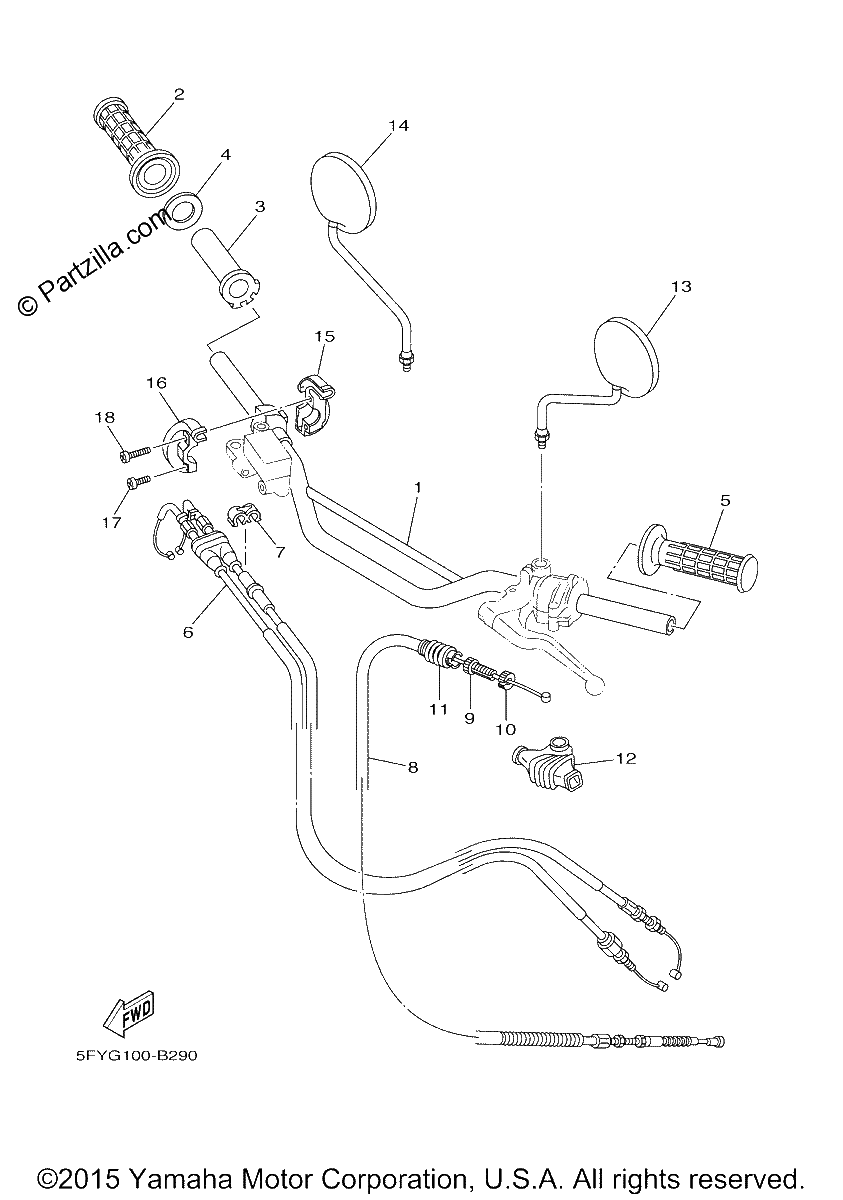 Diagrama de STEERING HANDLE CABLE