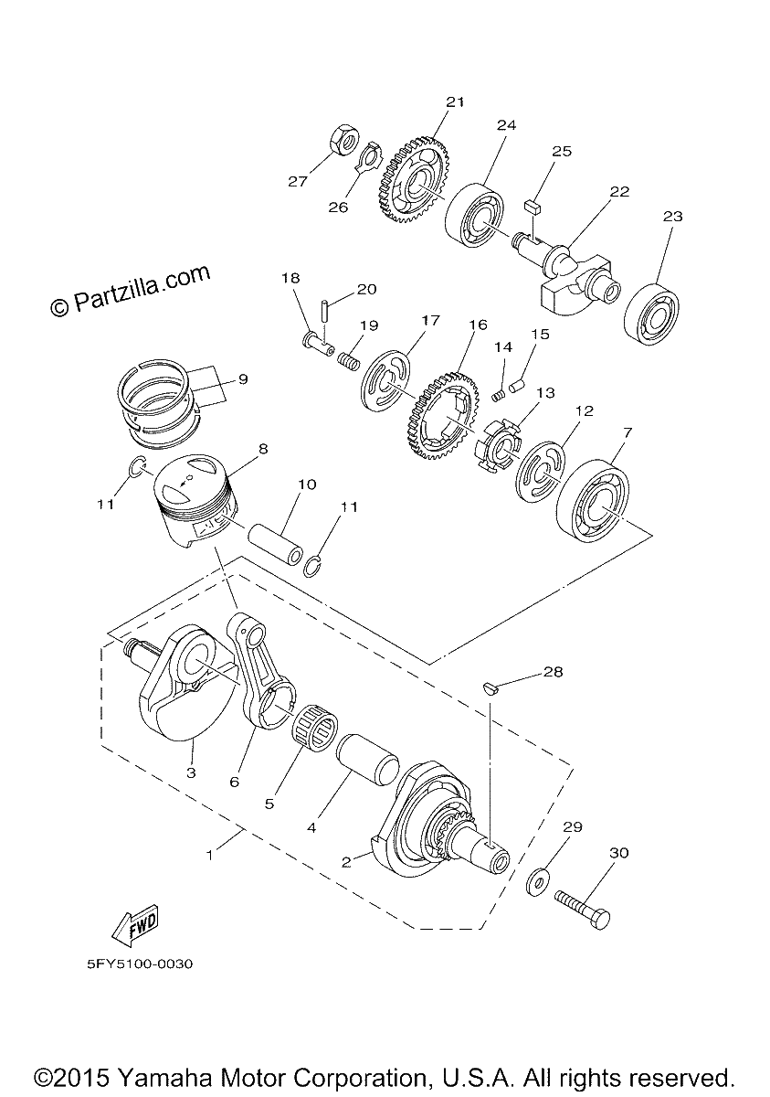 Diagrama de CRANKSHAFT PISTON
