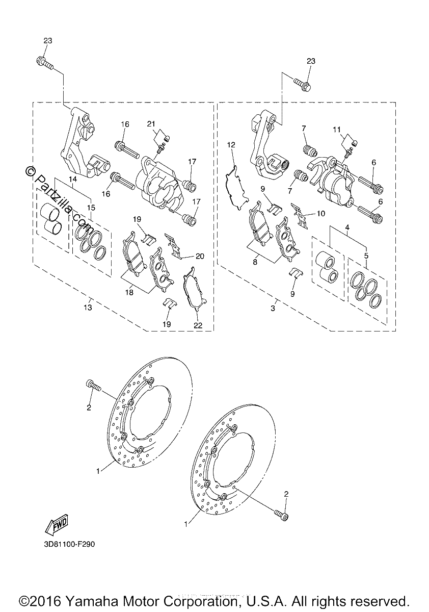 Diagrama de FRONT BRAKE CALIPER