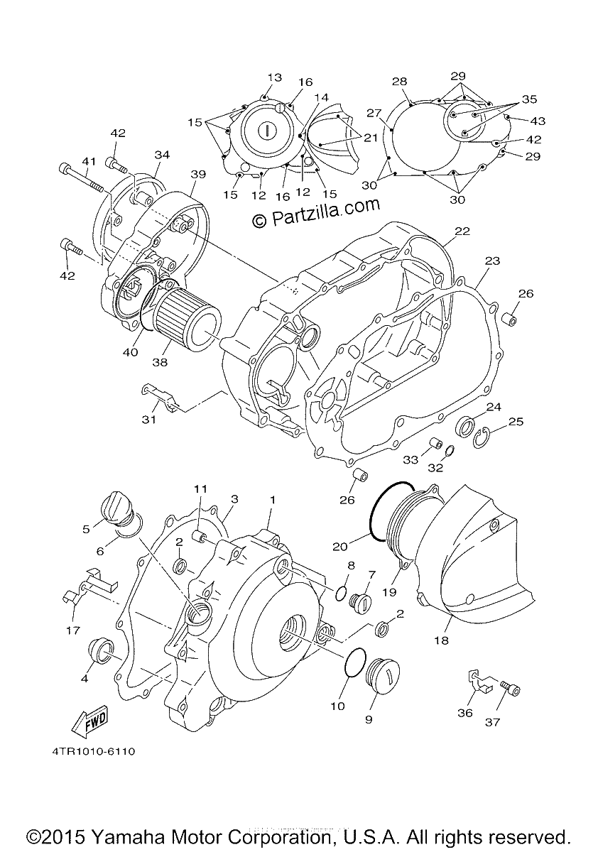 Diagrama de CRANKCASE COVER 1