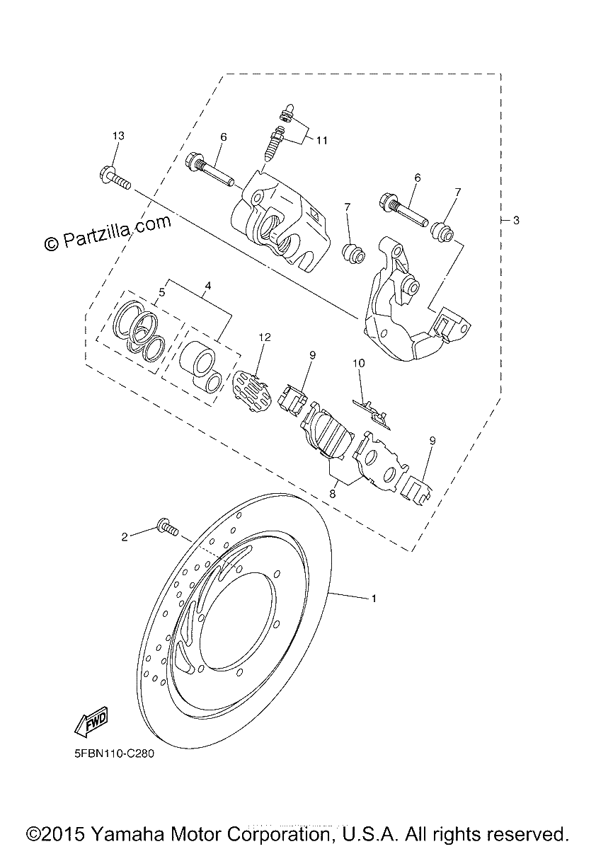 Diagrama de FRONT BRAKE CALIPER