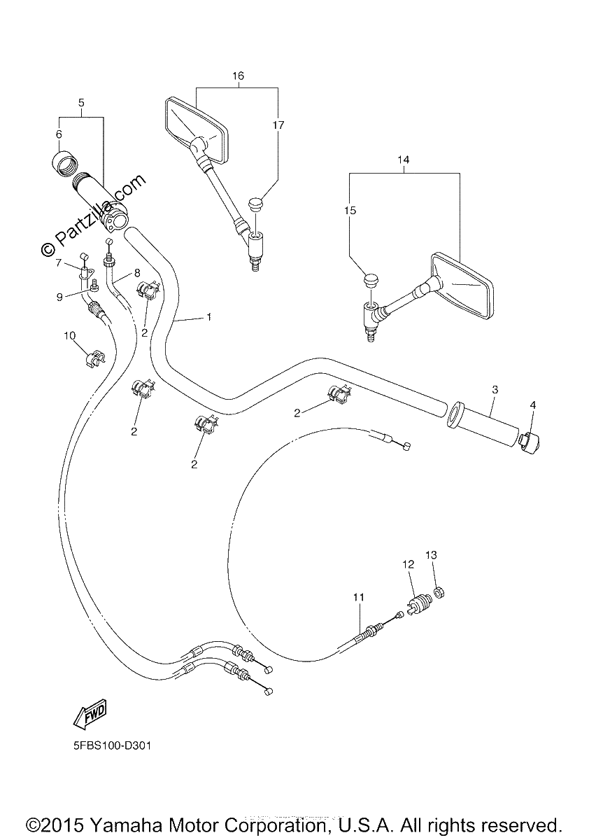 Diagrama de STEERING HANDLE CABLE