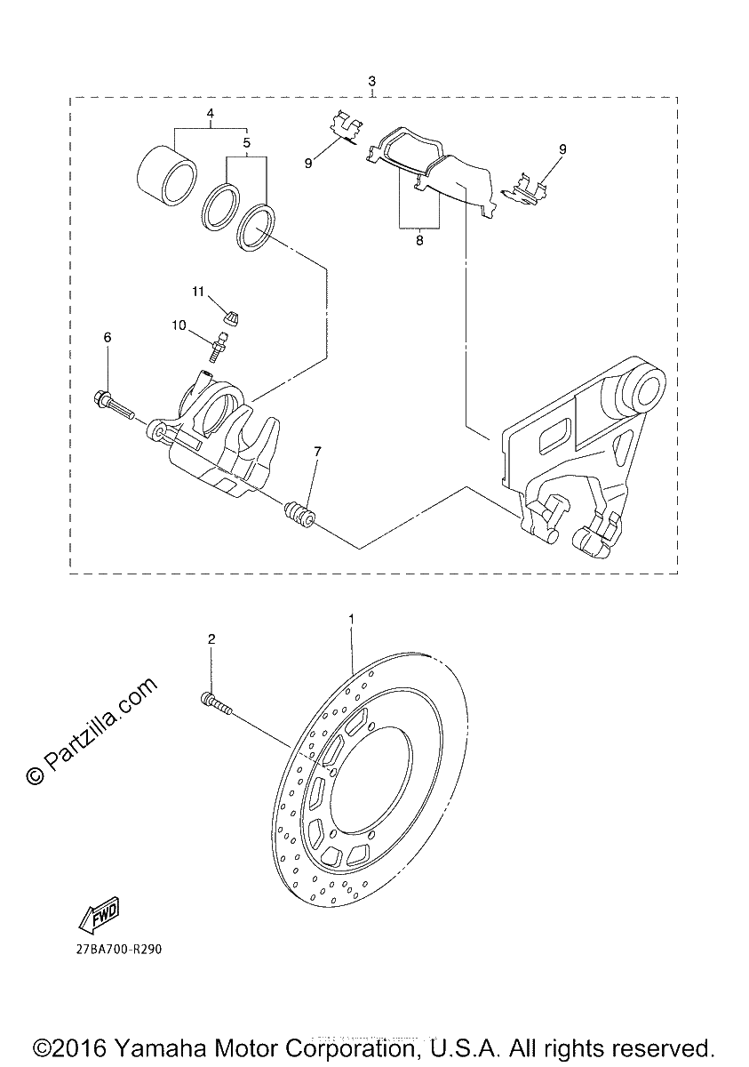 Diagrama de REAR BRAKE CALIPER