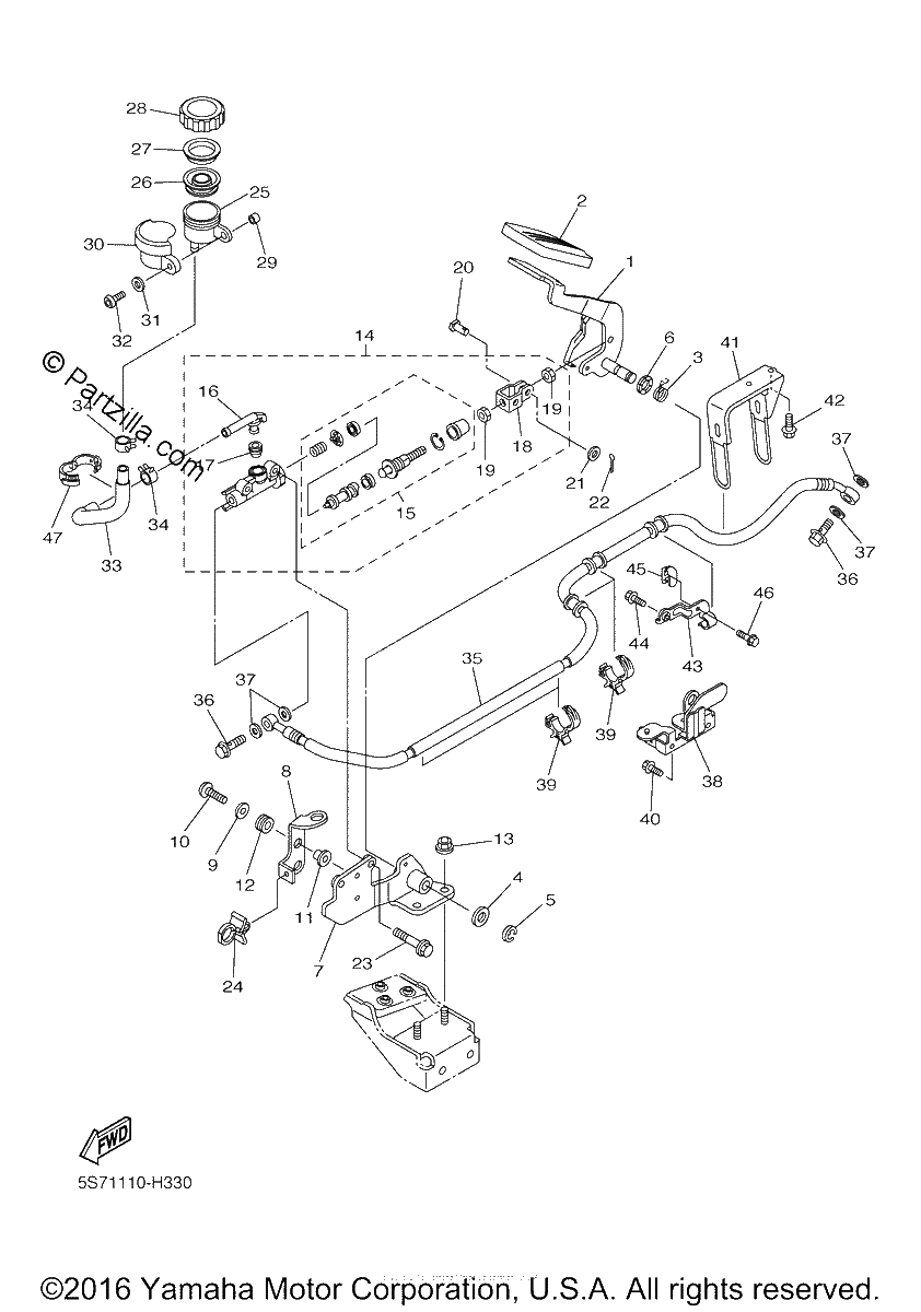 Diagrama de REAR MASTER CYLINDER