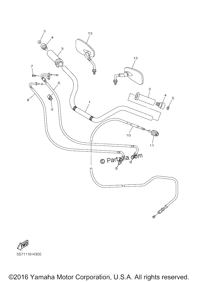 Diagrama de STEERING HANDLE CABLE