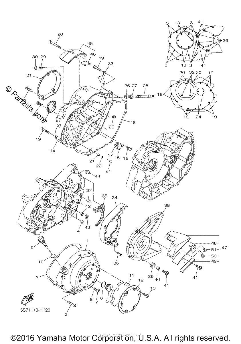 Diagrama de CRANKCASE COVER 1