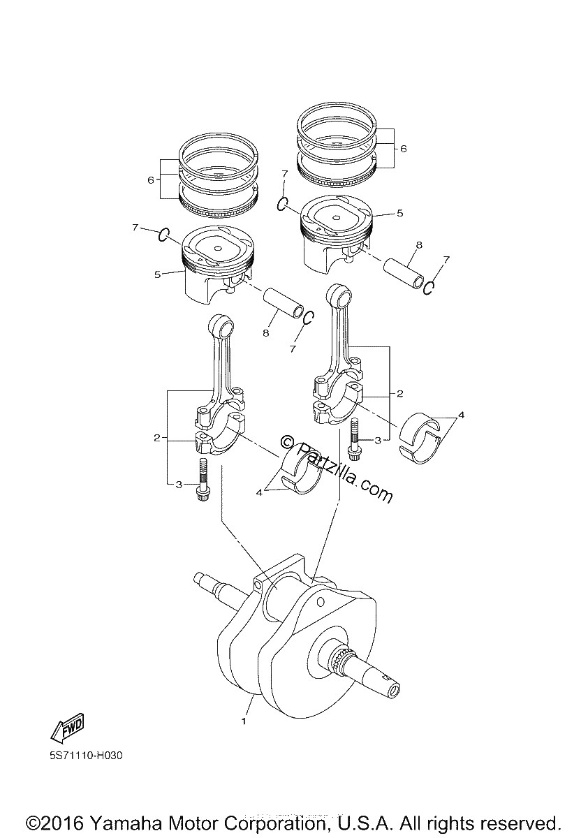 Diagrama de CRANKSHAFT PISTON