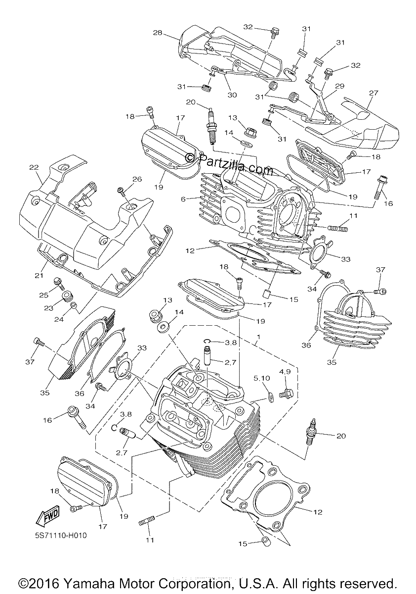 Diagrama de CYLINDER HEAD