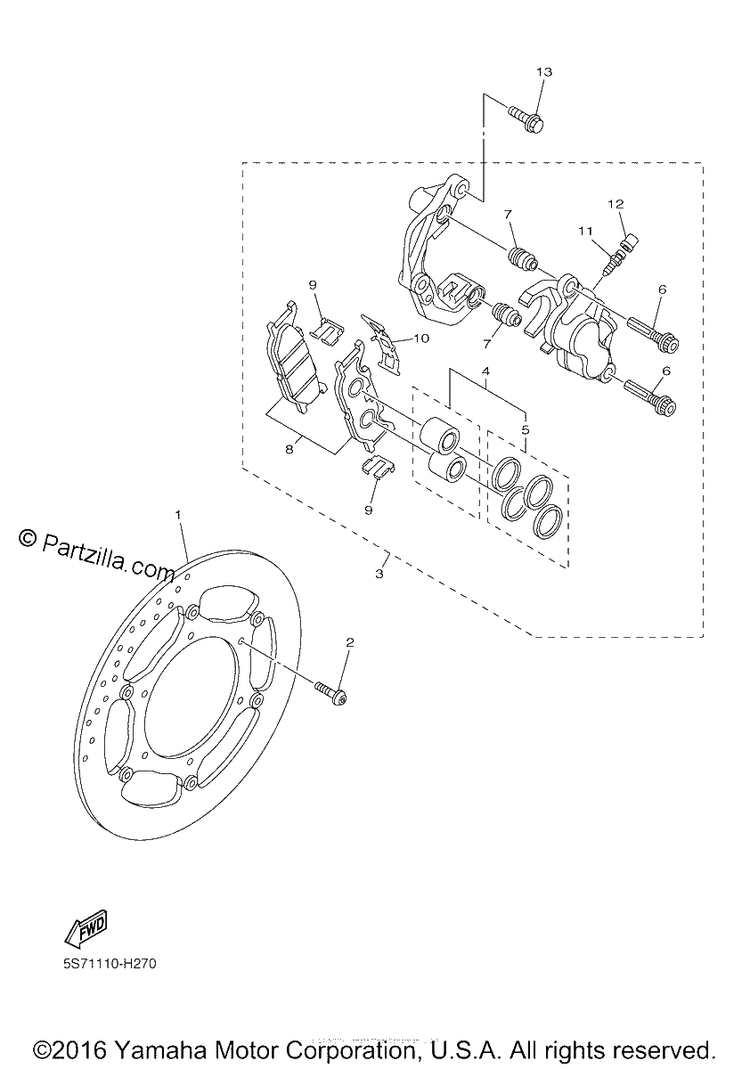 Diagrama de FRONT BRAKE CALIPER