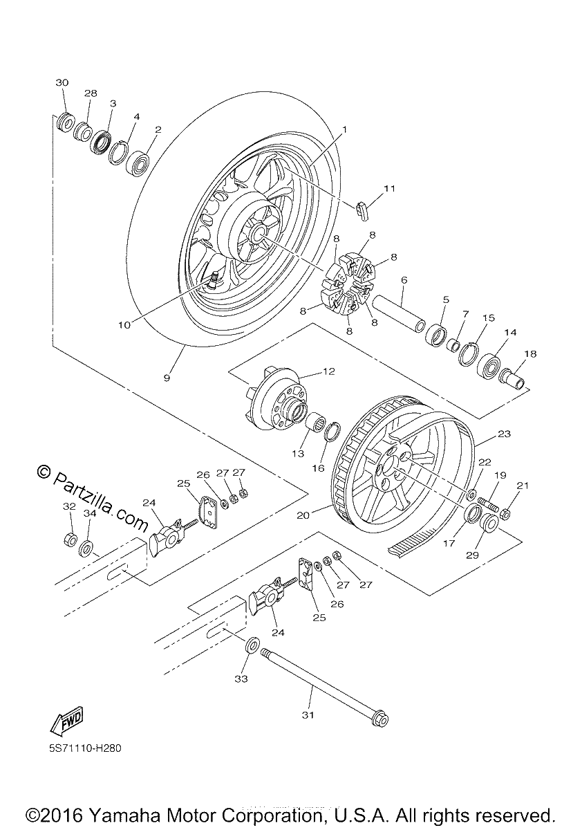 Diagrama de REAR WHEEL